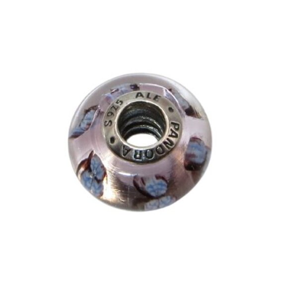 Pandora Blue Butterflies Kisses Murano Glass & SS .925 Charm 797893 - Picture 2 of 4